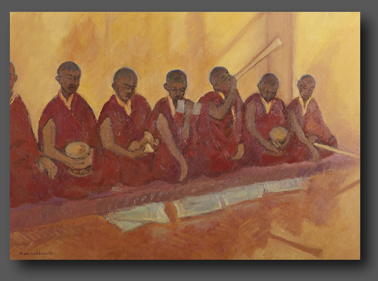 Buddhist monks 50x70cm